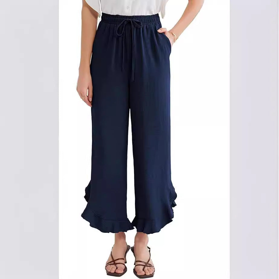 Women's Ruffle Bell-Bottom Pants