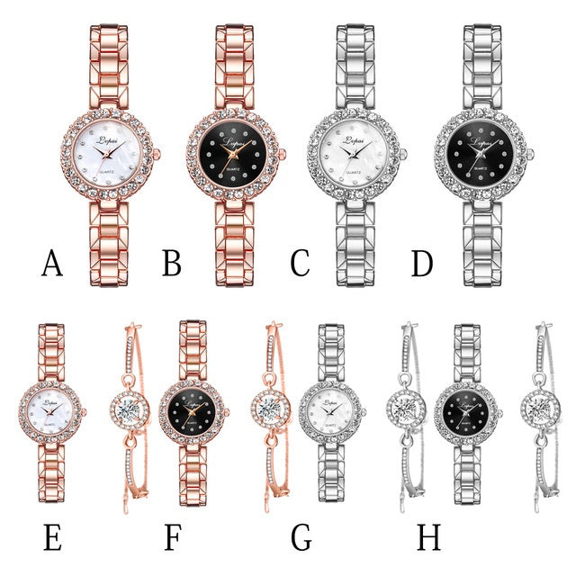 Bangle Clock Bracelet Wrist-Watch Set