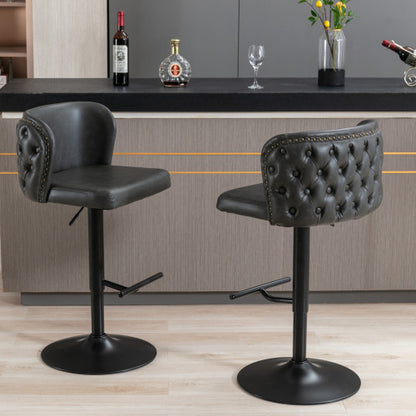 Adjustable PU Leather Upholstered Bar Stools