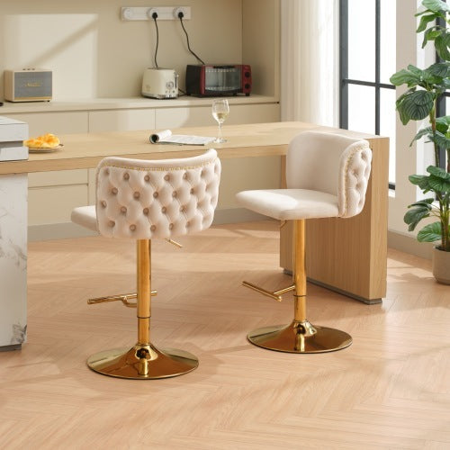 Adjustable PU Leather Upholstered Bar Stools