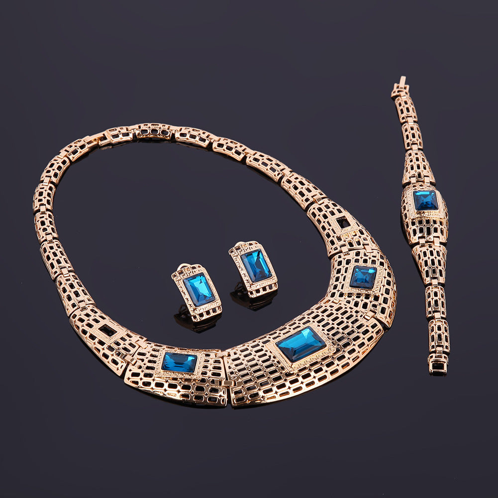 Electroplating Alloy Gemstone Jewelry Set