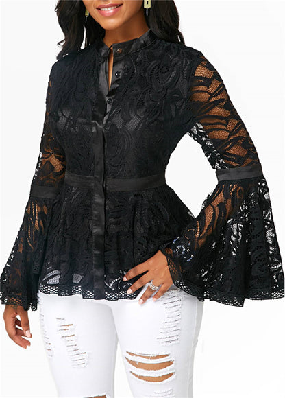 Women Lace Blouse Casual Tops