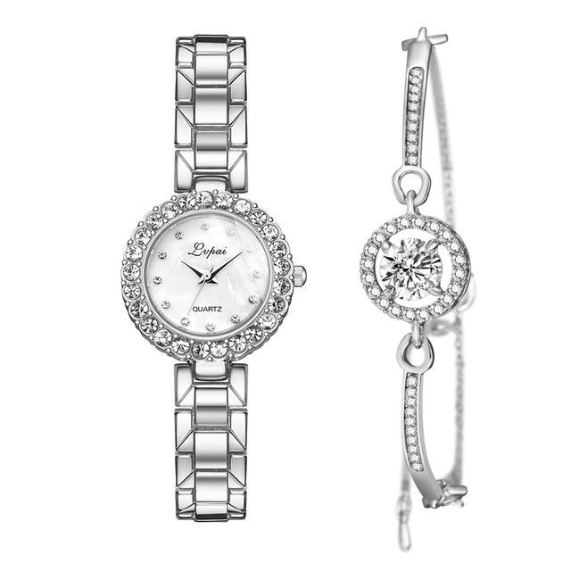 Bangle Clock Bracelet Wrist-Watch Set