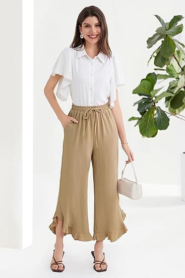 Women's Ruffle Bell-Bottom Pants