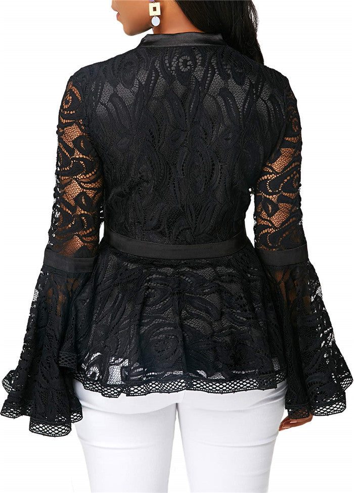 Women Lace Blouse Casual Tops