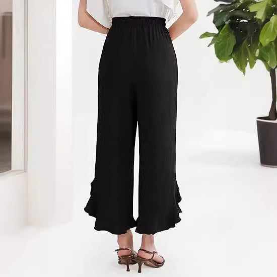 Women's Ruffle Bell-Bottom Pants