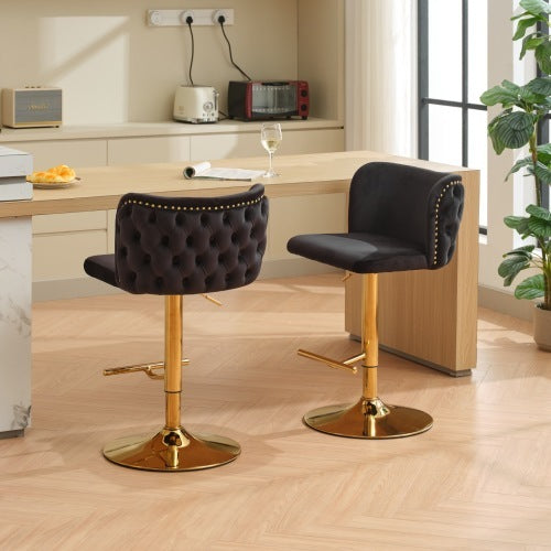 Adjustable PU Leather Upholstered Bar Stools