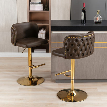 Adjustable PU Leather Upholstered Bar Stools