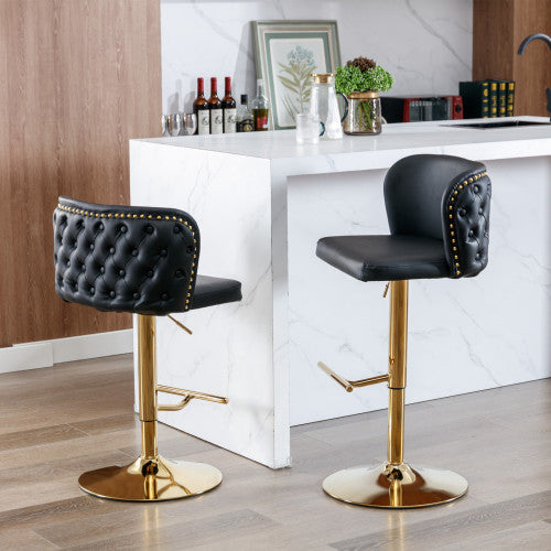 Adjustable PU Leather Upholstered Bar Stools