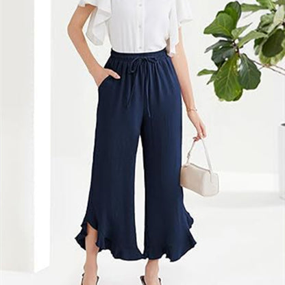 Women's Ruffle Bell-Bottom Pants