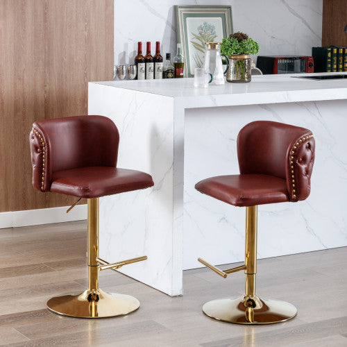 Adjustable PU Leather Upholstered Bar Stools