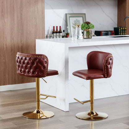 Adjustable PU Leather Upholstered Bar Stools