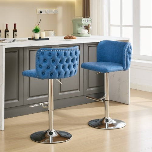 Adjustable PU Leather Upholstered Bar Stools