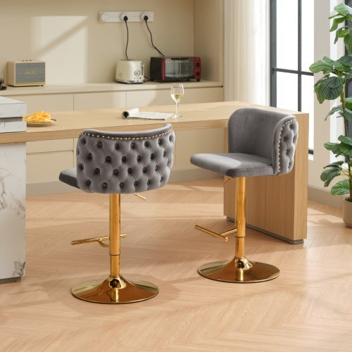 Adjustable PU Leather Upholstered Bar Stools